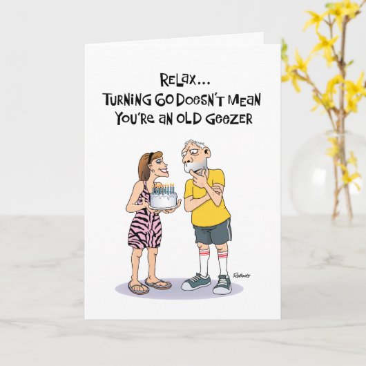 Carte 60e Humour de Geezer (Fleur jaune)