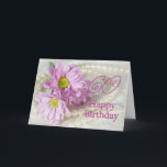 Carte 60e jour de Birthday<br><div class="desc">Célébrez un anniversaire féminin avec des marguerites et des perles. Une carte vraiment élégante à donner à une belle dame.</div>