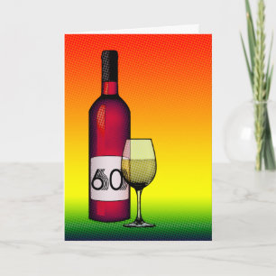 Carte 60e jour de l'anniversaire ou anniversary : wine b