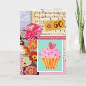 Carte 60e Joyeux anniversaire Collage scrapbook cupcake (Devant)