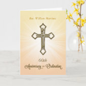 Carte 60e Nom, année, anniversaire de l'ordination, (Fleur jaune)