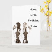 Carte **60e** SOUHAITE L'ANNIVERSAIRE À MA **SOEUR DOUCE (Fleur jaune)