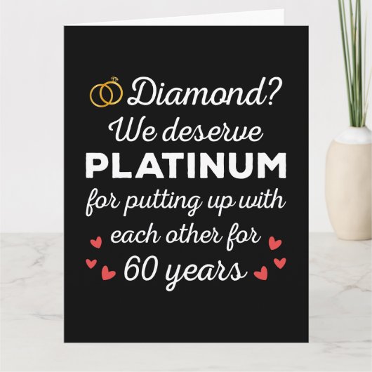Carte 60ème anniversaire du Mariage I - Diamond Funny Co (Devant)