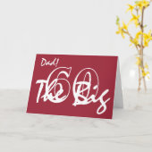 Carte 60ème anniversaire pour papa, lettres blanches sur (Fleur jaune)