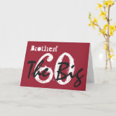 Carte 60ème anniversaire pour papa, noir, texte blanc su (Fleur jaune)