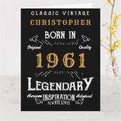 Carte 60th Birthday Add Name Born 1961 (Fleur jaune)