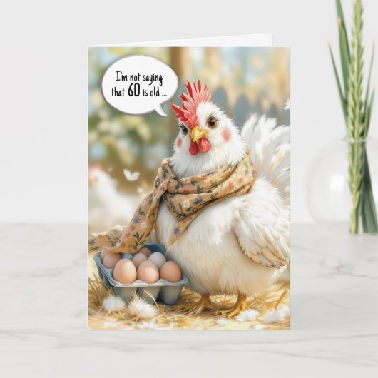 Carte 60th Birthday Hen With Eggs in Carton (Devant)