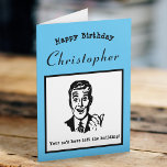 Carte 60th Birthday Retro Cartoon Funny Personalized<br><div class="desc">Say happy birthday and have some fun with this vintage retro style birthday card. Easily customized using the template provided.</div>