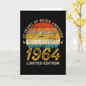 Carte 61 Ans 1964 Retro Awesome 61e anniversaire Cadeau (Fleur jaune)