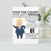 Carte 61 ans Trump heureux anniversaire présent drôle (Debout devant)