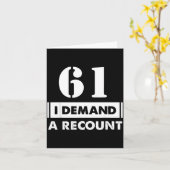 Carte 61 Birthday Gift Funny Demand Recount 61 Years Old (Fleur jaune)