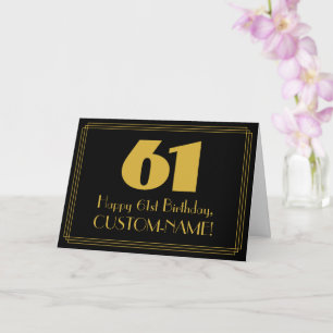 Carte 61e anniversaire : Art Déco Inspiré Look "61" & No