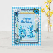 Carte 61e anniversaire avec un effet scrapbook (Fleur jaune)