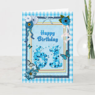 Carte 61e anniversaire avec un effet scrapbook