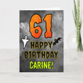 Carte 61e anniversaire : Eerie Halloween Thème + Nom per (Devant)