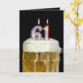 Carte 61e Bière d'anniversaire (Fleur jaune)