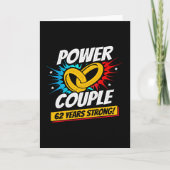 Carte 62 ans Comic Super Power Couple 62e anniversaire (Devant)