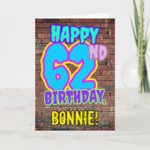 Carte 62e anniversaire - Amusant, Graffiti urbain inspir (Devant)