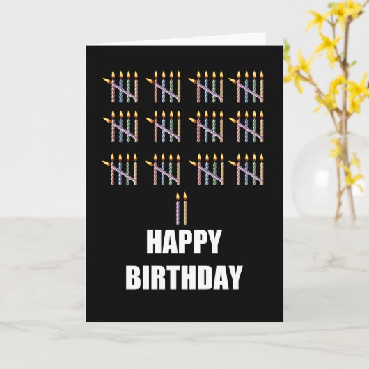 Carte 62e anniversaire avec bougies (Fleur jaune)