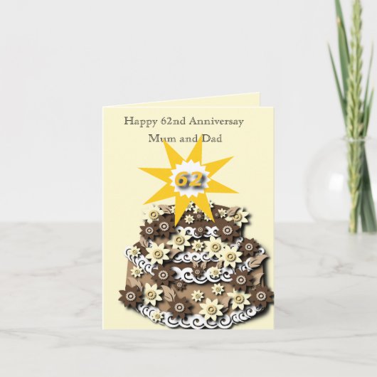 Carte 62e anniversaire du Mariage (Devant)