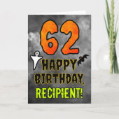 Carte 62e anniversaire : Eerie Halloween Thème + Nom per (Devant)