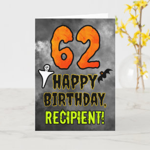 Carte 62e anniversaire : Eerie Halloween Thème + Nom Per
