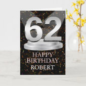 Carte 62e anniversaire Points saillants Ajouter une cart (Fleur jaune)