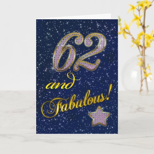 Carte 62e anniversaire pour quelqu'un Fabulous (Fleur jaune)