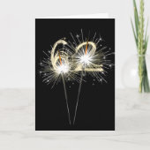 Carte 62e anniversaire Sparklers en noir (Devant)