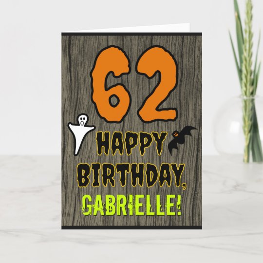 Carte 62e Anniversaire Theme Halloween Effrayant Nom Zazzle Be