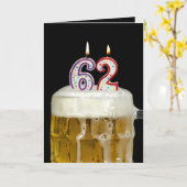 Carte 62e Bière d'anniversaire (Fleur jaune)