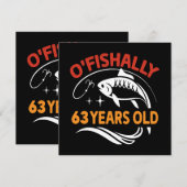 Carte 63 Ans drôle cadeau d'anniversaire papa pêcheur (Devant / Derrière)
