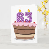 Carte 63 ans sur le gâteau d'anniversaire (Fleur jaune)