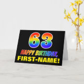 Carte 63e anniversaire : Bold, amusant, simple, arc-en-c (Fleur jaune)