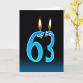 Carte 63e anniversaire bougies (Fleur jaune)