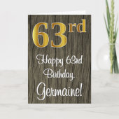 Carte 63e anniversaire : Elégant look d'or Faux #, Faux (Devant)
