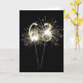 Carte 63e anniversaire Sparklers en noir (Fleur jaune)