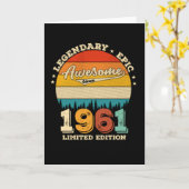 Carte 64 ans Anniversaire 1961 merveilleux 64e anniversa (Fleur jaune)