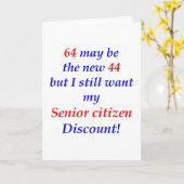 Carte 64 ans senior (Fleur jaune)