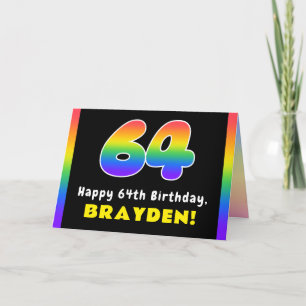 Carte 64e Anniversaire: Arc-en-ciel coloré # 64, Nom per
