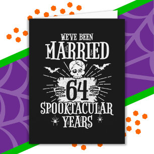 Carte 64e anniversaire du Mariage de Halloween Spooktacu
