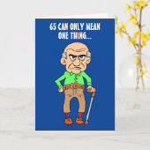 Carte 65 Ancien Âgé Grumpy Officiellement 65e Anniversai (Fleur jaune)