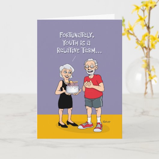 Carte 65 ans jeune anniversaire (Fleur jaune)