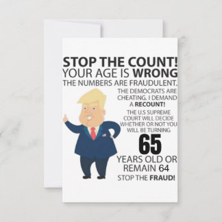 Carte 65 ans Trump heureux anniversaire présent drôle