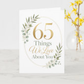 Carte 65 choses que nous aimons de vous épouse (Fleur jaune)