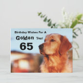 Carte 65e année d'or Golden Retriever Fun Anniversaire (Debout devant)