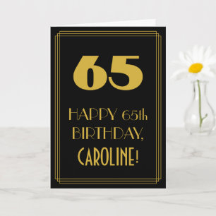 Carte 65e anniversaire - Art Déco Inspiré Look "65" & No