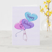 Carte 65e anniversaire Ballons cardiaques sur les coeurs (Fleur jaune)