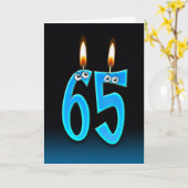 Carte 65e anniversaire bougies (Fleur jaune)
