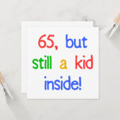 Carte 65e anniversaire cadeaux de sac (Devant/Arrière en situation)